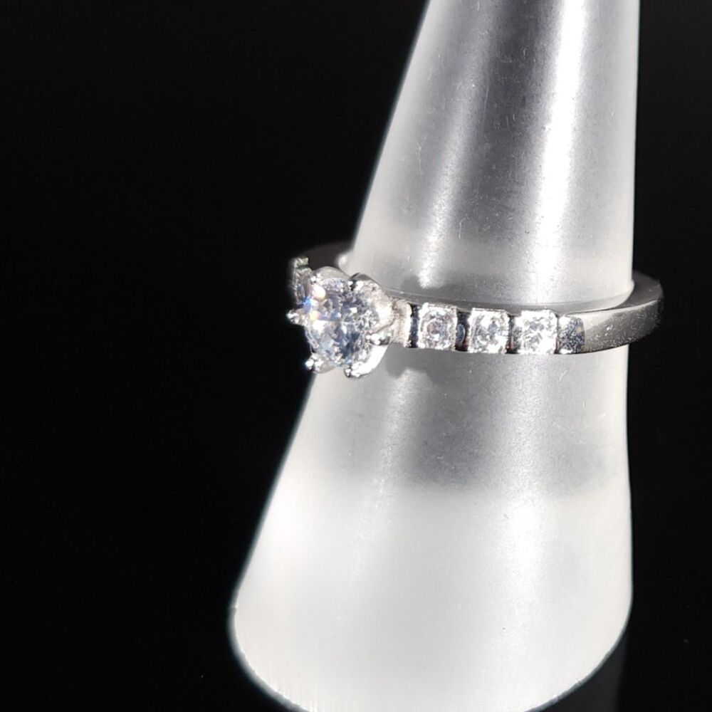Simulated Diamond Ring in Sterling Silver Size 7